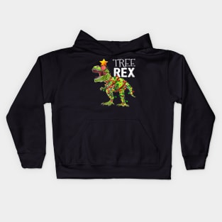 Tree Rex Christmas T Rex Dinosaur Christmas Gift Boys Kids Hoodie